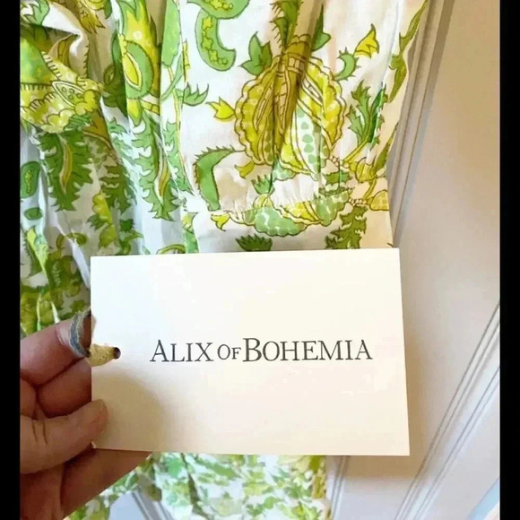 ALIX OF BOHEMIA Sawyer Chartreuse Drop Shoulder Button Shirt Dress, M, NWT $590 - Picture 9 of 13